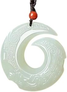 Fairchild Gemworks Jade pendant jade necklace earrings are suitable as birthday gifts for your girlfriend, mother or wife. They symbolize good luck. (GREEN)