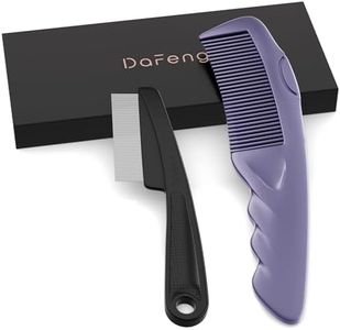2PC Dandruff Comb Fine Tooth Scalp Detox Comb Lice Stainless Steel Scalp Detoxing Hair Brush Tool Hair Care for Women, Men & Kids (Purple)