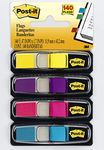 Post-it Index Small Flags, Pack of 4 Dispensers, 35 Flags per Dispenser,11.9 mm x 43.2 mm, Yellow, Purple, Pink, Blue Color - To Mark, Highlight or Color Code Important Information