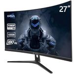 CRUA 27" 144Hz/180Hz Curved Gaming Monitor, Full HD 1080P 1800R Frameless Computer Monitor, 1ms GTG with FreeSync, Low Motion Blur, Eye Care, DisplayPort, HDMI, Wall Mountable-Black