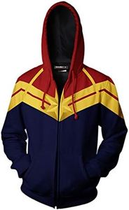 WKDFOREVER 3D Captain Fashion Cosplay Hoodie Jacket Costume (XX-Large,Captain Marvel 4)