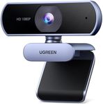 UGREEN USB Webcam, Full HD 1080P/30fps Webcam for PC, Webcam with Microphone, Clear Stereo Audio, Auto Light Correction, 85° View Web Cam for Live Streaming, Video Calling, Studying, Conferences