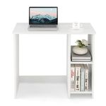 CASART Compact Computer Desk, 80 x 40cm Small Writing Desk with Storage Shelves, Space-saving Home Office Laptop Workstation for Small Space, Bedroom, Study and Living Room