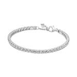 Pandora Timeless Women's Sterling Silver Sparkling Tennis Bracelet, Size 16, No Box