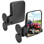 KEMIMOTO Magnetic Tractor Side Mirrors Excavator Forklifts Mirror Rubber Coated 114Lbs 2.7” Magnetic Tractor Mirror Compatible with Tractors, Kubota, BX, LM25H, WLM Tractor, NorTrac, Yanmar, Kioti