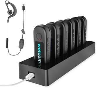 Mini Walkie Talkies with Earpiece, Magnetic Fast-Charging Dock 6-Way Multi Unit Charger, Rechargeable Business Two Way Radios Set for Restaurant, Hotel, Team Events (6 Pack)