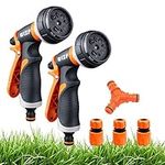 WLZP 2 Pack Garden Hose Nozzle, 8 Adjustable Hose Spray Gun - High Pressure Hand Sprayer for Watering Lawn, Car Washing, Pet Bathing, Sidewalk Cleaning