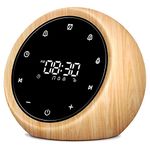 White Noise Machine with 2 Alarm Clock, 20 Soothing Sounds, Adjustable Volume, 5 Timer and Memory Function, Touch Control Sound Machine for Adults Babies Wood