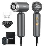SUPGALIY Travel Dual Voltage Mini Hair Dryer, Ionic High-Speed Blow Dryer for Fast Drying, Compact Hair Hairdryer with Magnetic Curly Diffuser Women, Portable Hairdryers International Europe 110-240V