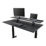 Stand Up Desk Store 60" Clamp-On Desk Shelf | Monitor Stand with Adjustable Height - Reduces Clutter on Your Standing Desk While Placing Your Monitors at a Comfortable Height, Black (60")