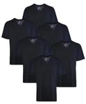 Men's Classics V-Neck T-Shirt, Black 6-Pack, Medium