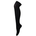 Bonjour Cotton Formal Knee Length Stockings For School Girls In Single - Black