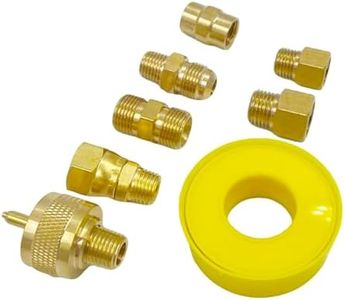 MENSI Weed Torch Gas Propane Tank Bottle Converter Kit, 1lb Fitting with 3/8"NPT, 1/4"NPT, M12X1.25, 1/4" Ball Flare Fitting, Swivel Flare Parts Adapters, Universal Kits 8PCS