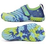 Water Shoes Kids Boys Girls Water Boots Trainers Wide Toe Barefoot Shoes Non-Slip Toddler Little Youth Trail Running Shoes Quick Drying Aqua Shoes BlueYellow 11Child UK Convert EU29