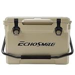 EchoSmile Insulated Portable Cooler 25 Quart,Rotomolded Cooler with Sealing Ring,5 Days Ice Cooler,Lightweight Ice Chest Box,Hard Cooler for BBQ,Beach,Drink,Camping,Picnic