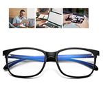 Vaanions™ Blue Light Blocking Glasses,Computer Reading Glasses, Blue Light Filter, UV Digital Eye Strain Anti-Blue Light Lenses for Deep Sleep and Relaxation,Men & Women (Black)