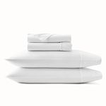 BOLL & BRANCH Signature Hemmed Sheet Set – Luxury 100% Organic Cotton – 1 Flat Sheet, 1 Fitted Sheet and 2 Pillowcases with 7” Hemline – Buttery Soft and Breathable, White, Full