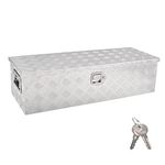 GESEXI 39 Inch Aluminum Tool Box, Heavy Duty Waterproof Truck Bed Tool Box with Side Handle, Silver (39"X13"X10")