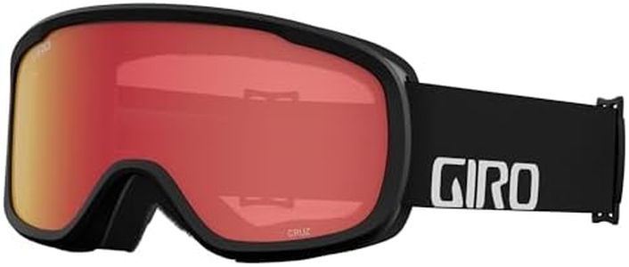 Giro Cruz Ski Goggles - Snowboard Goggles for Men, Women & Youth - Anti-Fog - OTG - Black Wordmark Strap with Amber Scarlet Lens