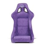 NRG Innovations NRG-FRP-302PP-PRISMA Universal Fixed Back Bucket Racing Seat for 6-Point Harnesses, Size L, Purple/Black/Gold Flakes