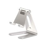 VAYA Phone Stand for Mobiles, Tablets & E-Reader Devices | Multi-Angle Rotation for Flexibility | Comfortable for Watching Movies or Attending Zoom Calls on Phone | Color - Silver