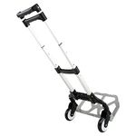 Skyzone Aluminum Folding Portable Luggage Cart Shopping Trolley Trunk Trailer Grocery Utility Lightweight Cart