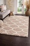 DEZORA Modern Shaggy Carpet & Fluffy Soft Rug (2 Inches Thickness) for Living Room Bedroom Kids Room - Plush Thick Area Rug | Cozy Carpet - Modern Decorative Floor Mat(8X10 Feet Beige Mandir)