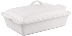 Le Creuset Heritage Stoneware 12-by-9-Inch Covered Rectangular Dish (White)