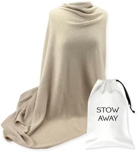 Jet&Bo 100% Pure Cashmere Travel Wrap, Scarf & Blanket Beige, Storage Bag + Gift Box