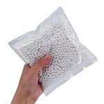 INSPIRELLE 2600pcs White Undrilled ABS Art Faux Pearls for Vase Fillers, 6mm No Hole Makeup Beads to Hold Brush Eyeline, Imitation Round Pearl Beads for Table Scatter Home Wedding Decoration