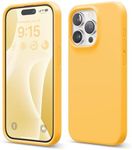 elago Liquid Silicone Case Compatible with iPhone 15 Pro Case, Premium Silicone, Full Body Protective Cover [4 Layer Shockproof Structure], Anti-Scratch Soft Microfiber Lining (Sunshine)