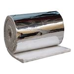 SIMOND STORE Ceramic Fiber Blanket with Aluminum Foil Facing - 6# Density - 1/2" x 24" x 6.20' - 2400F High Temperature Insulation Blanket for Stove Furnace Forge Kiln Fireplace Welding Soldering HVAC