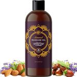 Aromatherapy Sensual Massage Oil for Couples - Relaxing Full Body Massage Oil for Date Night with Sweet Almond Oil - Vegan Lavender Massage Oil for Massage Therapy Smooth Gliding Formula 16 Fl Oz