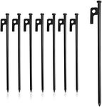 Steel Tent Stakes, 8 Pcs Heavy Duty Tarp Pegs for Seabeach Awning, Canopy, Shelter and Outdoor Camping Tent (7.8 inch)