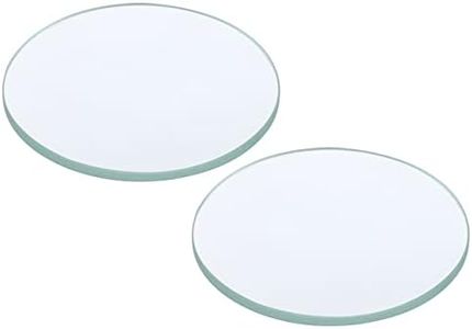 PATIKIL 12" (300mm) Focal Length Flat Convex Lens, 2 Pack 50mm Diameter 4mm Height Glass Optically Polished Round Edges Lens for Physics Experiment, Clear