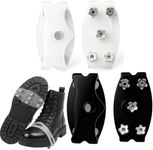 Universal Non Slip Gripper Spikes, 2026 Ice Cleats for Shoes and Boots, Non Slip Shoe Covers Snow Grips Outdoor, Hiking Shoe Spikes for Walking, Silicone Shoes Cover with Steel Spike (Black and White)