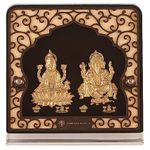 Pk & Pk Jewellers Laxmi Ganesh Ji Table Top | 24KT Gold | Medium Size (for Premium Gift, Office Desk, Car Dashboard, Table Decoration)