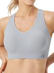 FITTIN Racerback Sports Bras for Women - Padded Seamless High Impact Support for Yoga Gym Workout Fitness M