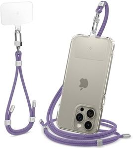 Spigen [2 Pièces Cordon pour Telephone Portable Lanière Tour de Cou Poignée Corps avec Patch d'attache pour Porte-clés - Violet Foncé
