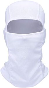 Balaclava Face Mask Adjustable Windproof UV Protection Hood (US, Alpha, One Size, White)