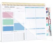 Weekly Planner To Do List Pad, Undated Weekly Planner Notebook 52 Tear off Sheets─To Do List Notebook for Study Work, Includes 4 Sheets of Stickers, 22 X 28 cm-Blue-1 Year of Use