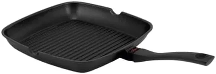 Alva 11" Nori Cast Iron Grill Pan with 2 Handles with Grill Ridges, Cast Iron Pan for Stove Top, Grill, Oven, Induction, and Barbecue Use, Enameled Cookware