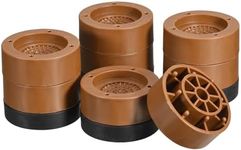 uxcell Round Furniture Risers 4 Set, Height 2.36" Adjustable Bed Lifts Risers for Bed Frame, Table, Desk, Couch Leg, Chair Risers, Supports 1300 Lbs, Brown