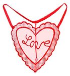 Xs and Os Women's Net G-strings (Pack of 1) (PAN_HEART01_9608_F1_1.Red_M)