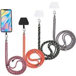 Weewooday 4 Pieces Universal Cell Phone Lanyard Around the Neck Phone Lanyard Crossbody Adjustable Nylon Phone Lanyard Patch with Neck Strap for Most Phones(Colorful)