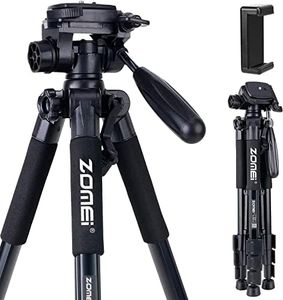 (Black-B6) - ZOMEi Z666 Professional Portable Light Weight Traveller Tripod Easy Height Adjustments with Panoramic Head Includes Carrying Case for Canon Nikon Sony Olympus Camera DV