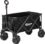 PORTAL Beach Trolley Cart for Sand All Terrain Big Wheels Festival Camping Trolley Folding Beach Wagon Foldable Garden Trolley on Wheels Supports 102kg Heavy Duty Collapsible