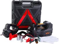 JANVITHA DC 12V Electric Hydraulic Car Jack with Electric Impact Wrench Tire Inflator and LED Light Car | Repair Tool Kit 6 in 1 Set | Weight Capacity 3 Ton |JCJS3TB (Height Upto 17.7 Inches)