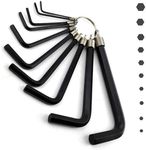 Wanfoou 10 PCS Allen Wrench Hex Key Set, Metric Convenient Key Ring Hex Key Set for Repairs 1.5/2/2.5/3/3.5/4/5/6/8/10mm