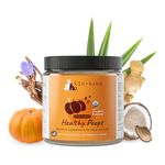 kin+Kind Organic Pumpkin Powder for Dogs & Cats for Healthy Poop - Made in USA - Natural Cat/Dog Pumpkin Powder Formula w/Flax Seed, Ginger, Turmeric & Coconut - Cat/Dog Nutritional Supplement (8 Oz)